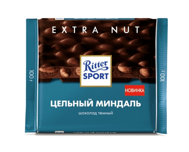 Шоколад RITTER SPORT EXTRA NUT темный с цельным миндалем 100г / интернет-магазин напитков Лоза в Улан-Удэ