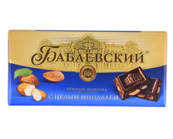 Шоколад БАБАЕВСКИЙ с миндалем 90/100г / интернет-магазин напитков Лоза в Улан-Удэ