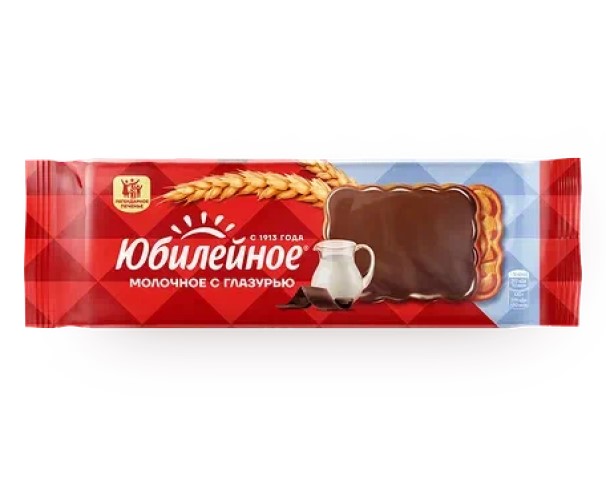 Печенье ЮБИЛЕЙНОЕ молочное в глазури 116г / интернет-магазин напитков Лоза в Улан-Удэ