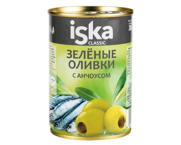 Оливки ИСКА 300мл с анчоусом ж/б / интернет-магазин напитков Лоза в Улан-Удэ