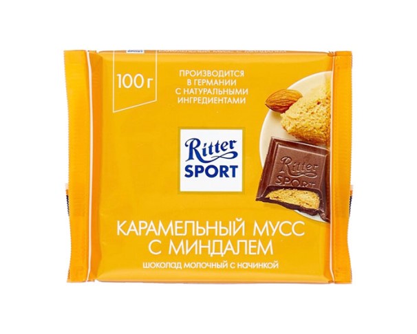 Шоколад RITTER SPORT молочный карамельный мусс 100г / интернет-магазин Виноград