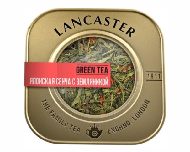 Чай LANCASTER зеленый Сенча с земляникой 75гр ж/б / интернет-магазин напитков Лоза в Улан-Удэ