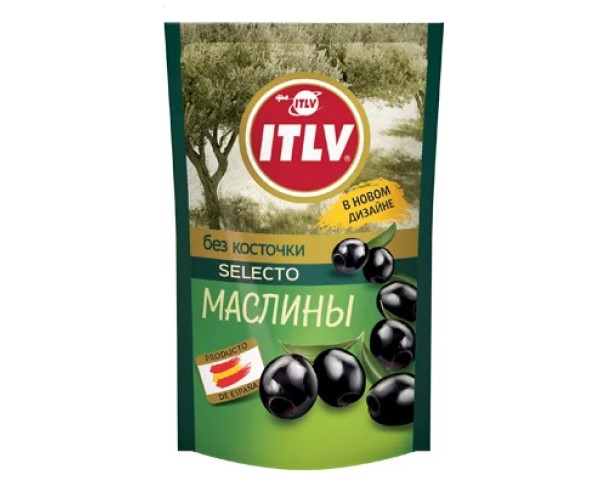 Маслины ITLV Чёрные с косточкой 170г д/пак / интернет-магазин напитков Лоза в Улан-Удэ