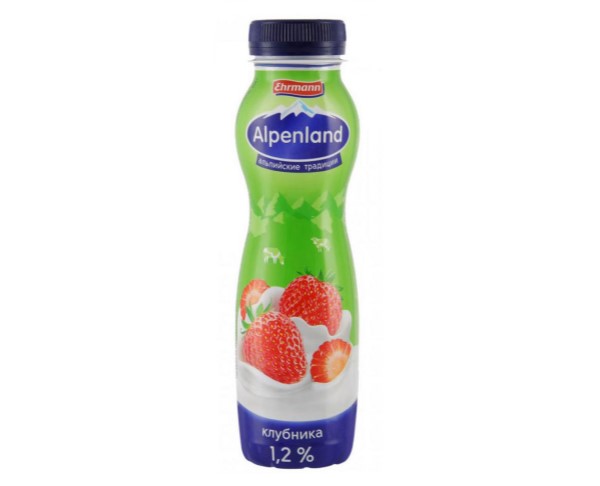 Йогурт АЛЬПЕНЛАНД Клубника 1,2% 290г БЗМЖ / интернет-магазин напитков Лоза в Улан-Удэ