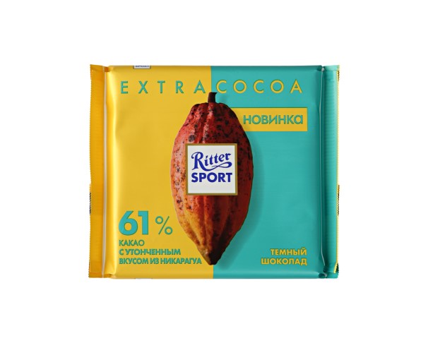 Шоколад RITTER SPORT темный 61% какао с утонченным вкусом из Никарагуа / интернет-магазин Виноград