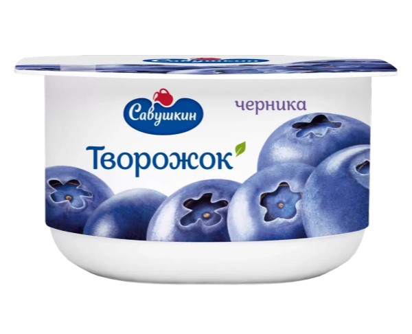 Паста творожная САВУШКИН Черника 3,5% 120г БЗМЖ / интернет-магазин напитков Лоза в Улан-Удэ