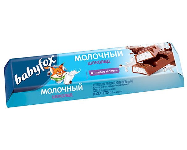 Шоколад Babyfox с молочной начинкой 45/47г / интернет-магазин напитков Лоза в Улан-Удэ