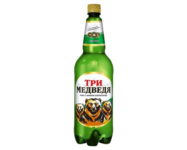 Пиво ТРИ МЕДВЕДЯ Светлое 4,7% 1,25л / интернет-магазин напитков Лоза в Улан-Удэ