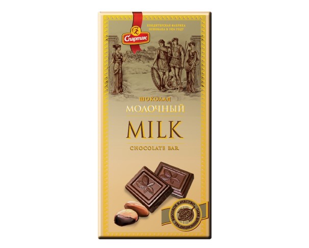 Шоколад СПАРТАК молочный (пенал) 85/90г / интернет-магазин напитков Лоза в Улан-Удэ