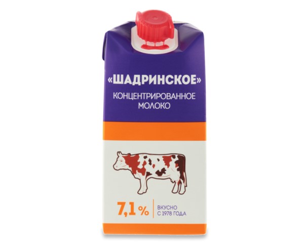 Молоко ШАДРИНСКОЕ концентрированное БЗМЖ 7,1% 500г т/п / интернет-магазин напитков Лоза в Улан-Удэ
