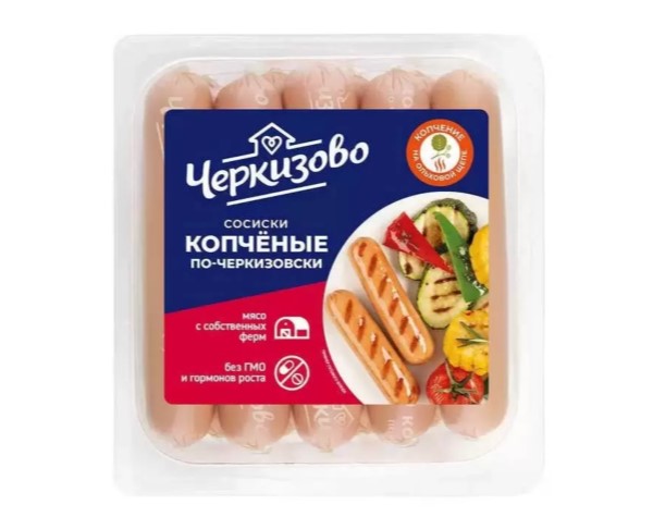 Сосиски ЧЕРКИЗОВО подкопченные пмо 400г / интернет-магазин напитков Лоза в Улан-Удэ