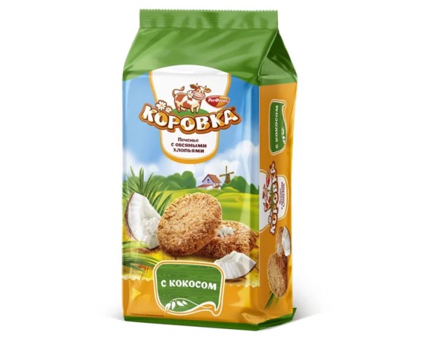 Печенье сдобное КОРОВКА с овс хл и кокосом 190г / интернет-магазин напитков Лоза в Улан-Удэ