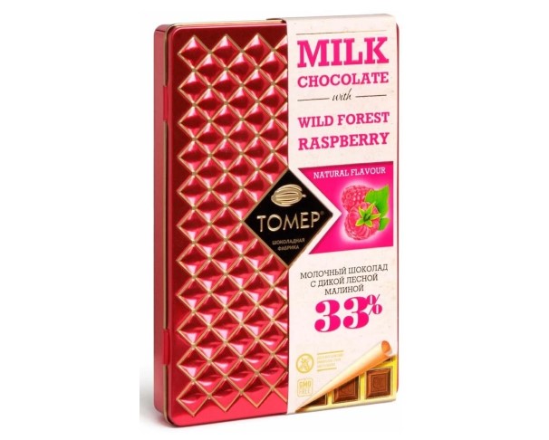 Шоколад ТОМЕР молочный Дикая малина 90г / интернет-магазин напитков Лоза в Улан-Удэ