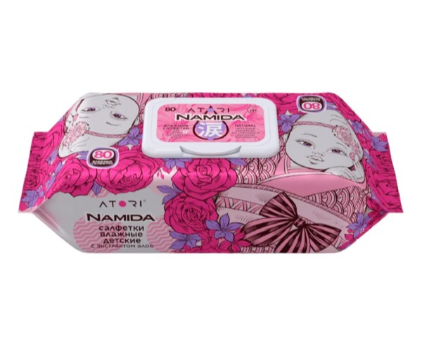 Салфетки влажные АТОРИ Намида с экстр Алоэ детские 80шт / интернет-магазин напитков Лоза в Улан-Удэ