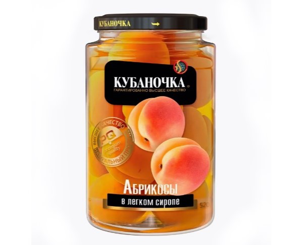 Компот КУБАНОЧКА Абрикос в сиропе 520мл ст/б / интернет-магазин напитков Лоза в Улан-Удэ