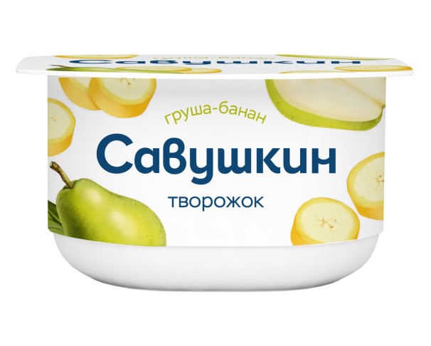 Паста творожная САВУШКИН Груша банан 3,5% 120г БЗМЖ / интернет-магазин напитков Лоза в Улан-Удэ