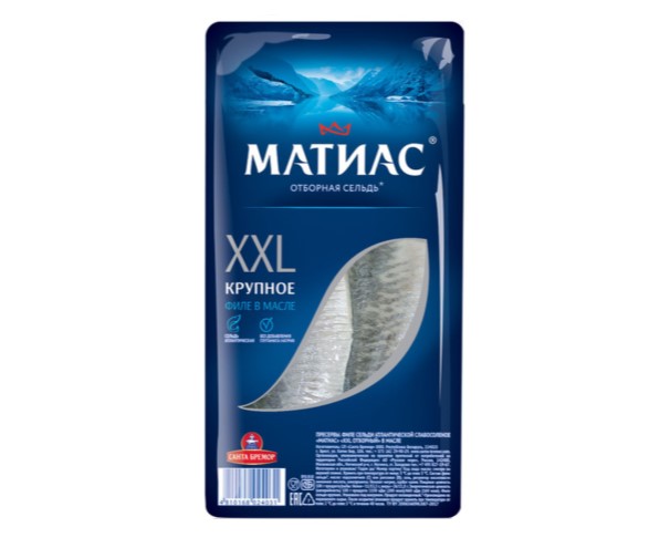 Сельдь САНТА БРЕМОР Матиас XXL в масле 300г / интернет-магазин напитков Лоза в Улан-Удэ