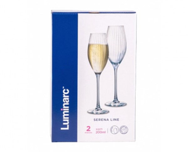 Набор бокалов Luminarc Serena Line д/шампанского 200мл 2шт / интернет-магазин напитков Лоза в Улан-Удэ