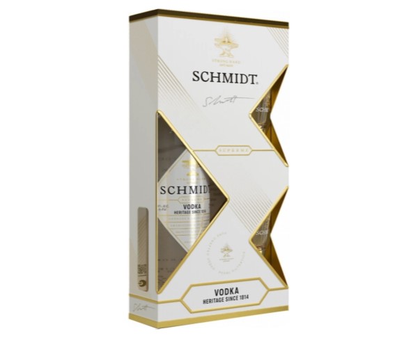 Водка ШМИДТ СУПРИМ 40% 700мл п/у + 2 рюмки / интернет-магазин напитков Лоза в Улан-Удэ