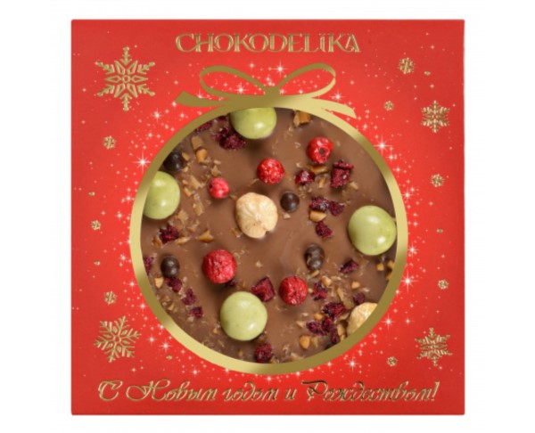 Шоколад ШОКОДЕЛИКА молочный Вишня/фундук/карамель 75г НГ / интернет-магазин напитков Лоза в Улан-Удэ