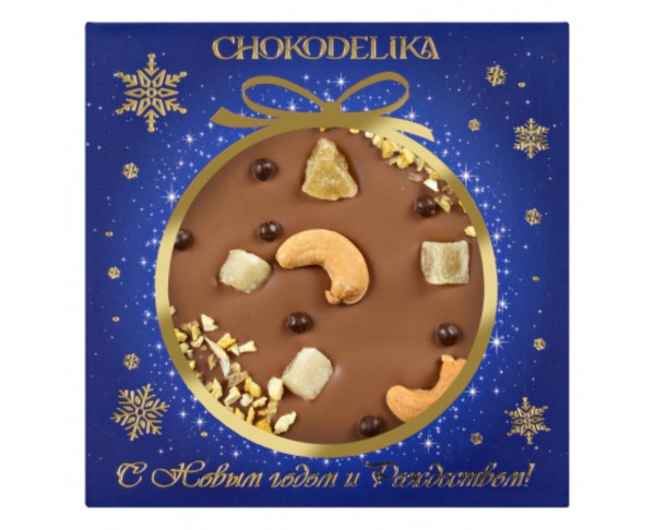 Шоколад ШОКОДЕЛИКА молочный Кешью/Ананас/Апельсин 75г НГ / интернет-магазин напитков Лоза в Улан-Удэ