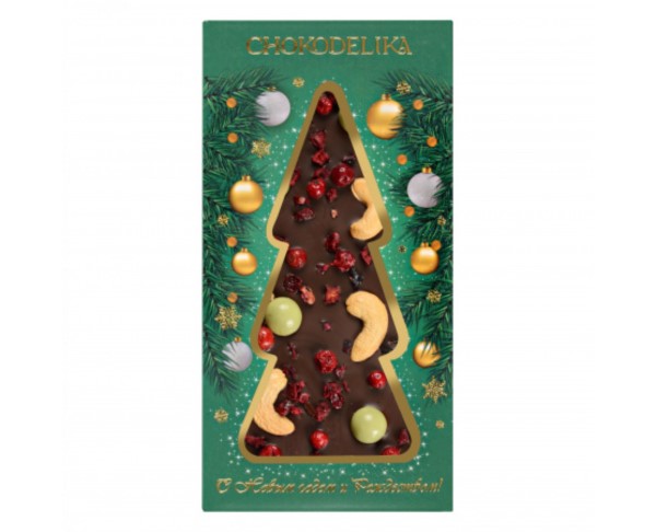 Шоколад ШОКОДЕЛИКА темный Брусника, вишня, кешью 100г НГ / интернет-магазин напитков Лоза в Улан-Удэ