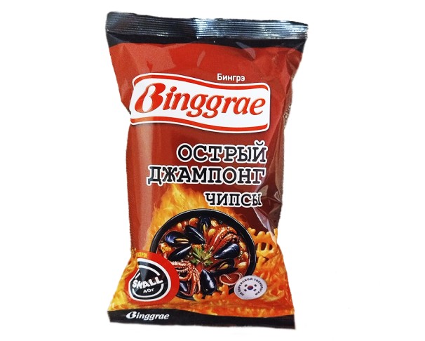 Чипсы BINGGRAE Острый джампонг 50 г / интернет-магазин напитков Лоза в Улан-Удэ