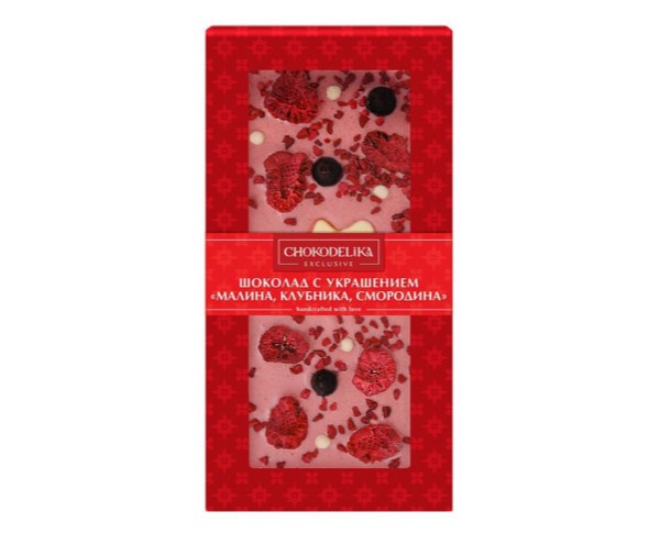Шоколад ШОКОДЕЛИКА белый Малина, клубника, смородина 100г / интернет-магазин напитков Лоза в Улан-Удэ