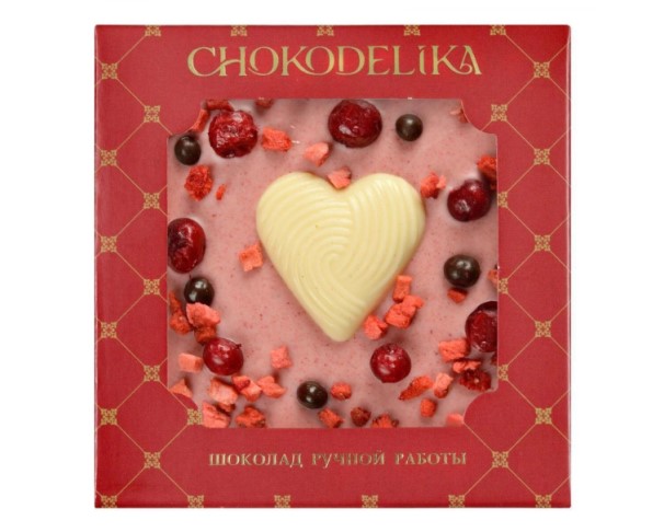 Шоколад ШОКОДЕЛИКА белый Клубника/ваниль 35г / интернет-магазин напитков Лоза в Улан-Удэ