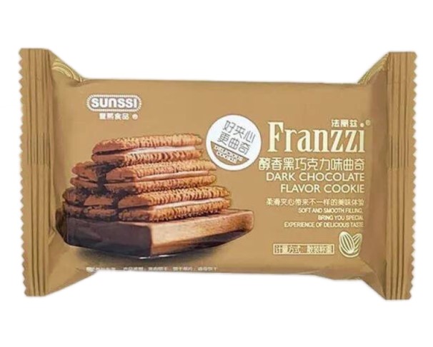 Печенье-сэндвич Franzzi песочное со вкусом темного шоколада 70гр / интернет-магазин напитков Лоза в Улан-Удэ
