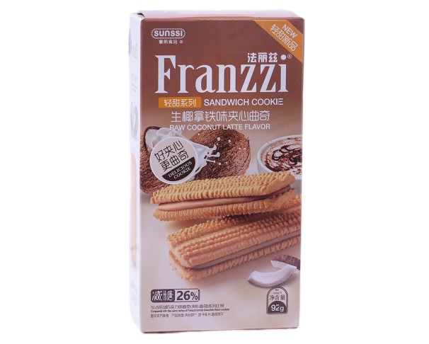 Печенье-сэндвич Franzzi песочное со вкусом кокосового латте 70гр / интернет-магазин напитков Лоза в Улан-Удэ