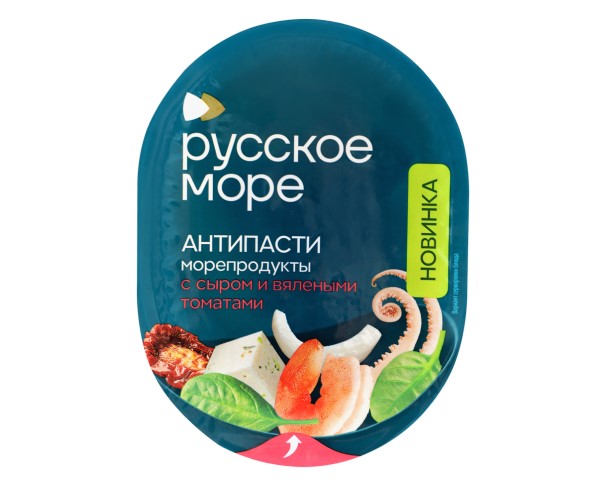 Коктейль РУССКОЕ МОРЕ из морепродуктов Антипасти с сыром и вял.томатами  180г / интернет-магазин напитков Лоза в Улан-Удэ