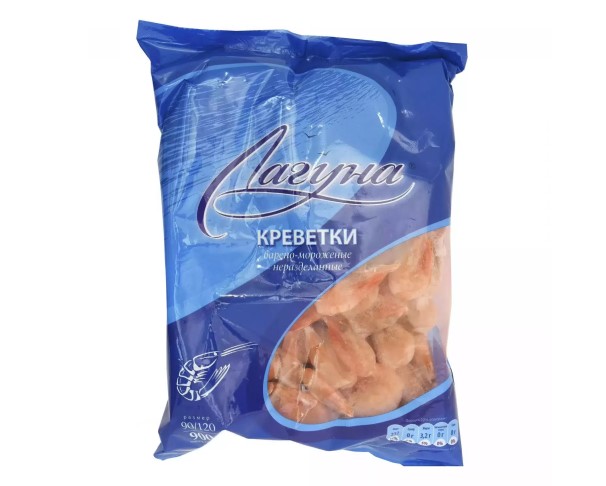Креветки ЛАГУНА в панцире 80+ в/м 800г / интернет-магазин напитков Лоза в Улан-Удэ