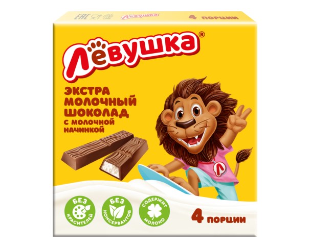 Шоколад ЛЕВУШКА экстрамолочный порционный 50г / интернет-магазин напитков Лоза в Улан-Удэ