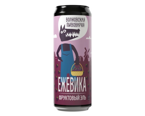 Пиво ВОЛКОВСКАЯ ПИВОВАРНЯ Ежевика 4.5% 450мл ж/б / интернет-магазин напитков Лоза в Улан-Удэ