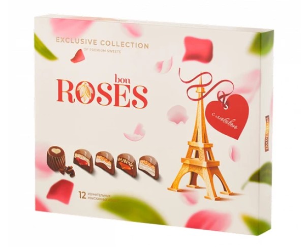 Конфеты Bon Roses 180гр белая коробка / интернет-магазин напитков Лоза в Улан-Удэ