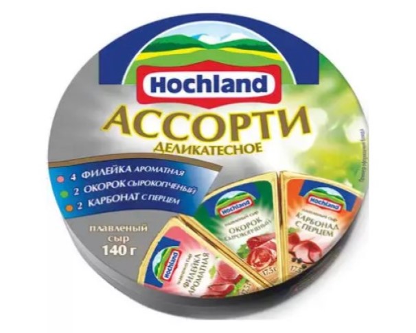 Сыр ХОХЛАНД АССОРТИ Деликатесный круг 140г БЗМЖ / интернет-магазин напитков Лоза в Улан-Удэ