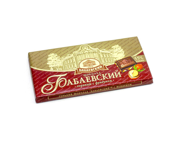 Шоколад БАБАЕВСКИЙ горький с цельным фундуком 200г / интернет-магазин Виноград